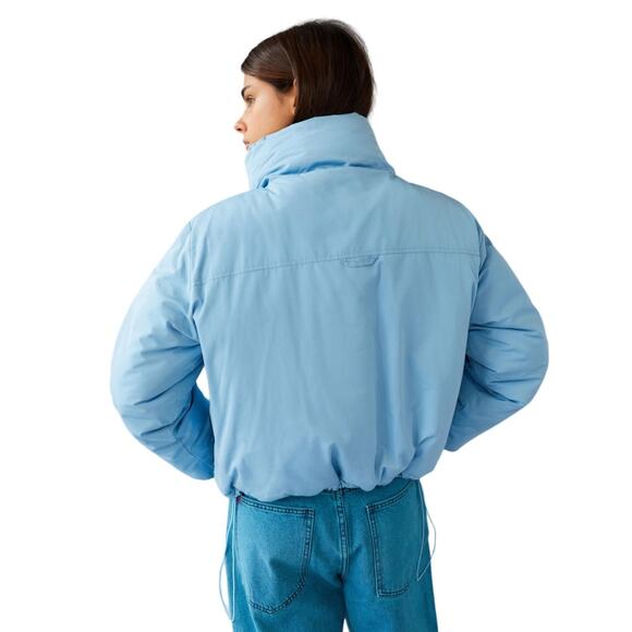 BDG Isla Lightweight Funnel Neck Puffer Jacket Light Blue Size XS - Picture 12 of 14